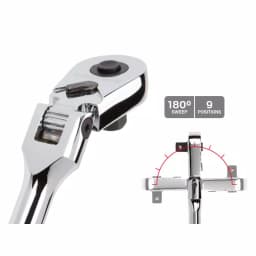 TEKTON 1/2 in. Drive 10-1/2 in. Flex Quick-Release Ratchet, 90-Tooth Ultra-Compact Head thumbnail 3