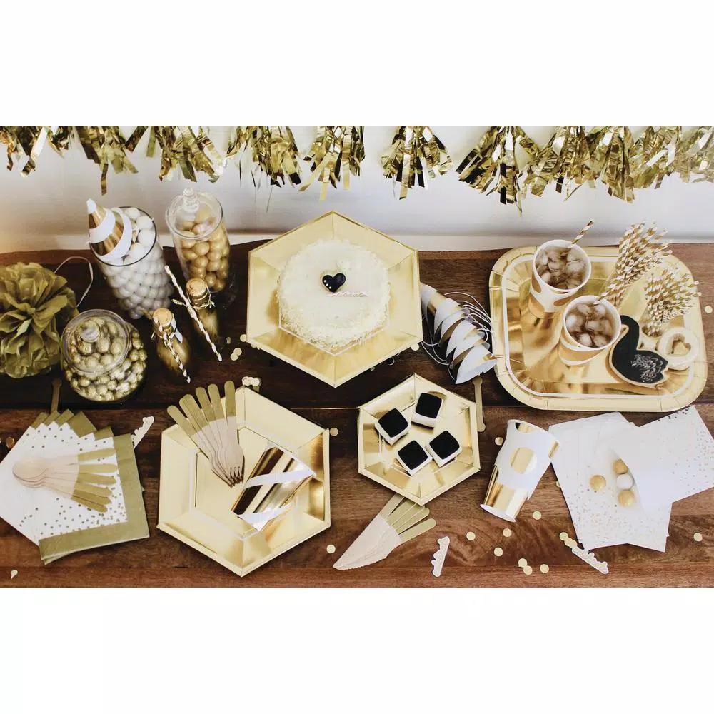 Sugar Plum Party SugarPlum Glam 32-Piece Assorted Disposable Paper Napkins - White/Gold