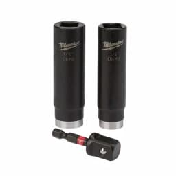 Milwaukee SHOCKWAVE 1/2 in. Impact Duty Deep Well Socket Set, 3-Piece SAE thumbnail 1