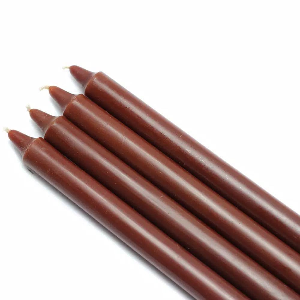 Zest Candle 10 in. Brown Straight Taper Candles, 12-Set