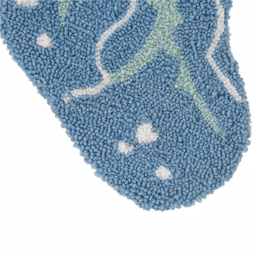 Glitzhome 19 in. 3D Jellyfish Hooked Christmas Stocking, Blue and White Beach Theme