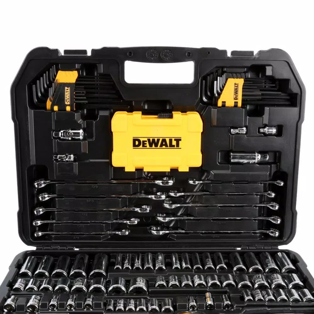 DEWALT 142-Piece 1/4 in. and 3/8 in. Drive Polished Chrome Mechanics Tool Set