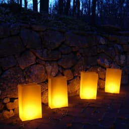 LUMABASE Luminaria Bag 100-Pack - Tan Weather Resistant Plastic Walkway Decor, 3.5 in. x 10 in. thumbnail 2