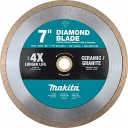 Makita 7 in. Continuous Rim Diamond Blade for Porcelain, Stone, and Tile thumbnail 1