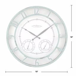 FirsTime 18 in. Laguna Round Outdoor Wall Clock with Thermometer and Hygrometer - Aged Teal thumbnail 3