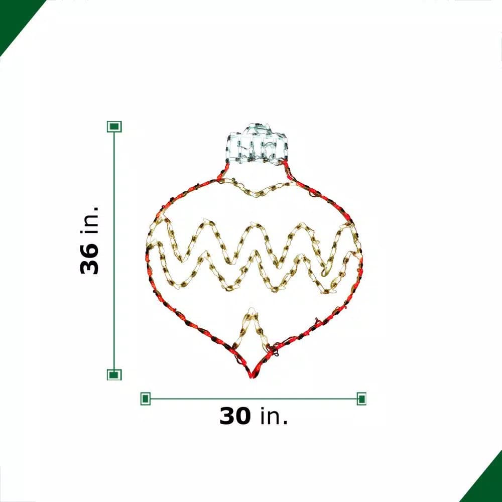 Fraser Hill Farm 3 ft. 137-Light LED Oval Drop Ornament Christmas Light - Red/Warm White