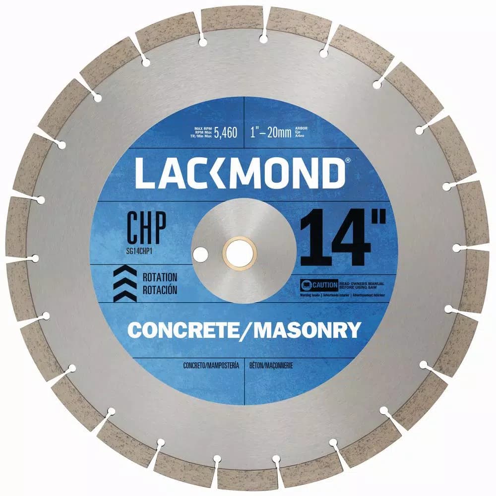 Lackmond 14 in. High Speed Diamond Segmented Blade for Cured Concrete and Masonry