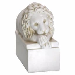 Unbranded Lion Decorative Trinket Box - White Marble Look Resin Jewelry & Keepsake Holder thumbnail 4