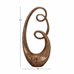 LITTON LANE 31 in. x 15 in. Abstract Polystone Sculpture with Brown Patina Finish thumbnail 7
