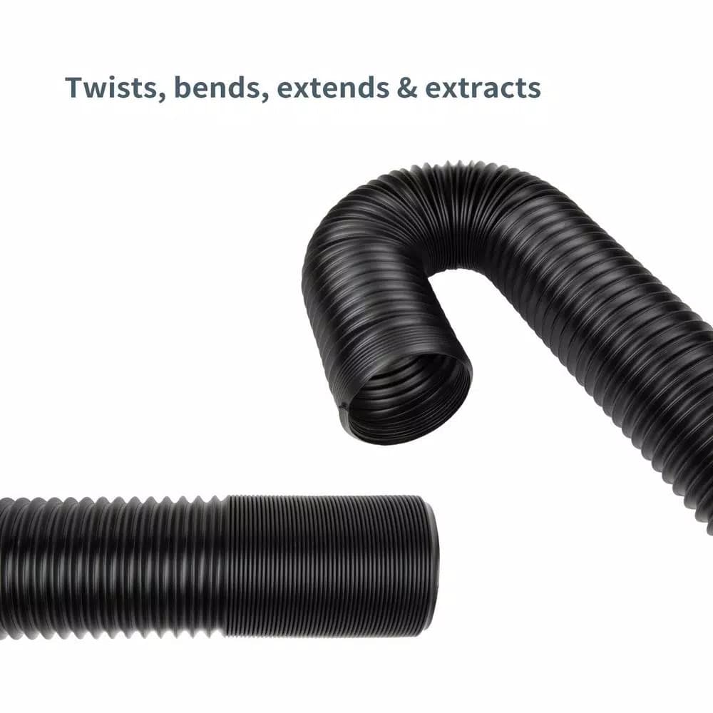 POWERTEC 4 in. Flexible Dust Collection Hose, Expandable Polypropylene Extraction Hose