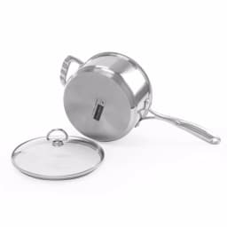 Chantal Induction 21 Steel 3.5 Qt. Stainless Steel Saucepan with Glass Lid, Brushed Stainless Steel thumbnail 4