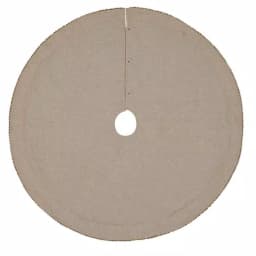 VHC Brands 48 in. Celebrate Bronze Tan Glam Christmas Tree Skirt with Metallic Gold Lace and Ball Trim thumbnail 2