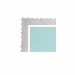 Sugar Plum Party SugarPlum Collection 32-Piece Silver and Blue Scalloped Edge Disposable Cocktail Paper Napkins thumbnail 1
