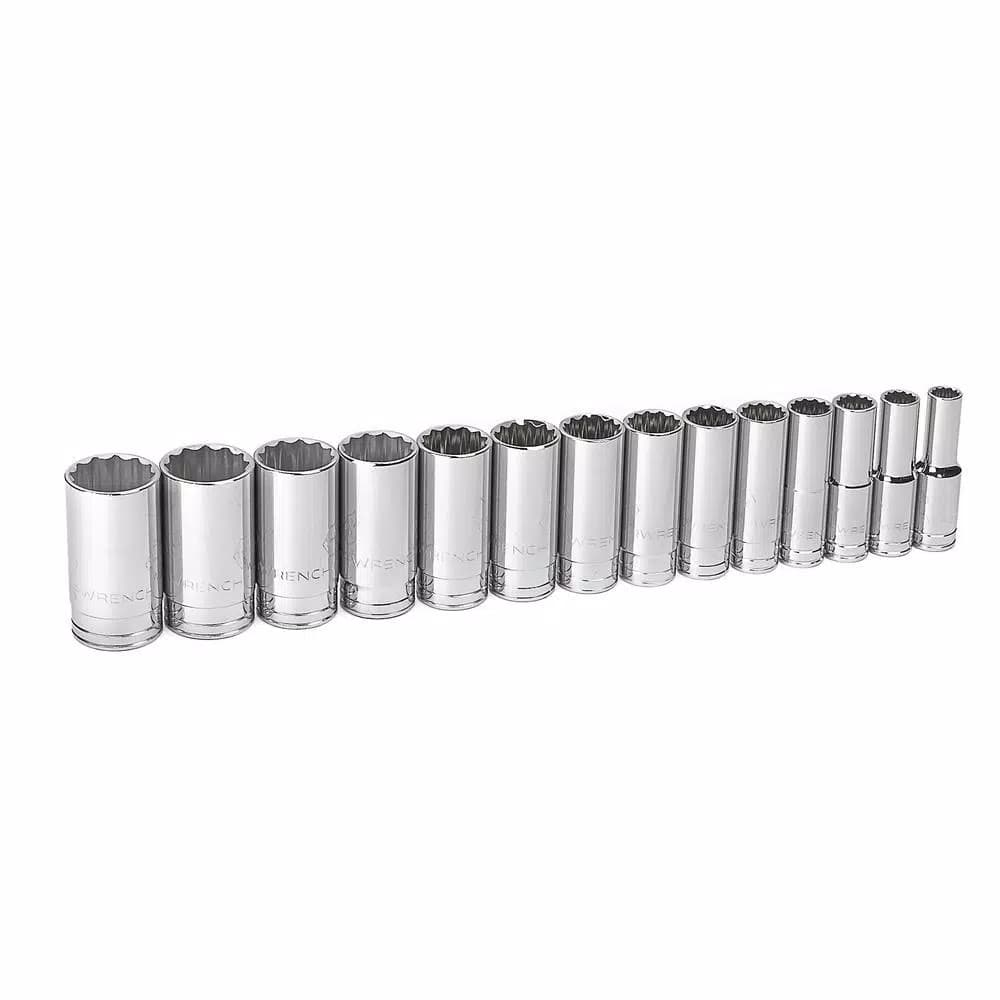 GearWrench 1/2 in. Drive SAE Deep Socket Set, 14-Piece