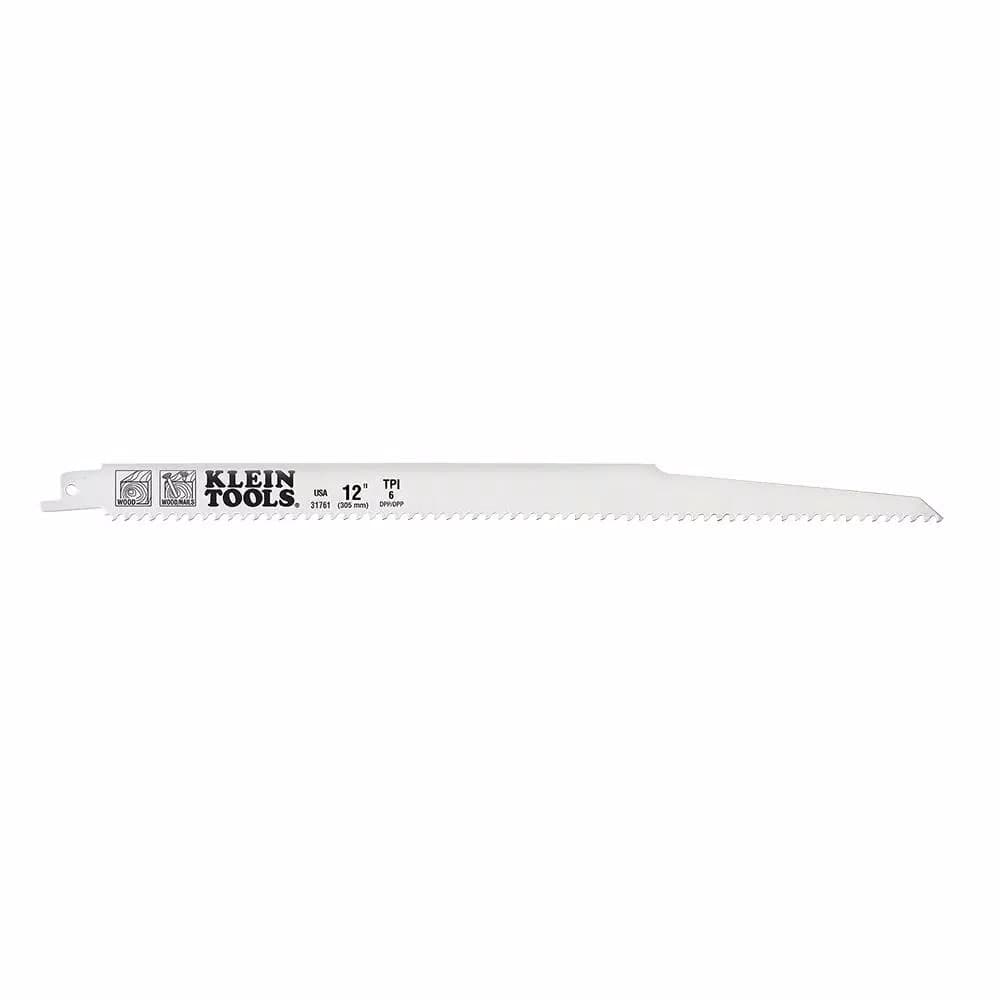 Klein Tools 12 in. Reciprocating Saw Blades, 6 TPI, Bi-Metal, Wood with Nails (5-Pack)