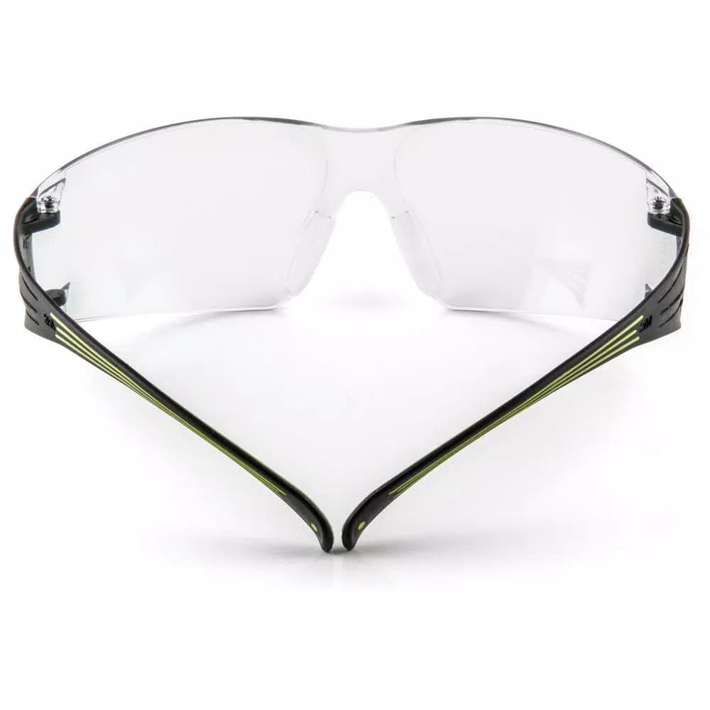 3M SecureFit 400 Series Safety Glasses - Black/Neon Green with Clear Anti-Fog Lenses