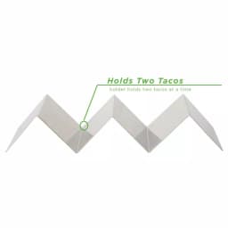 Unbranded Silver Stainless Steel Taco Holder Set, 4-Pack Serving Tray for Hard and Soft Shells, Grill Safe thumbnail 2
