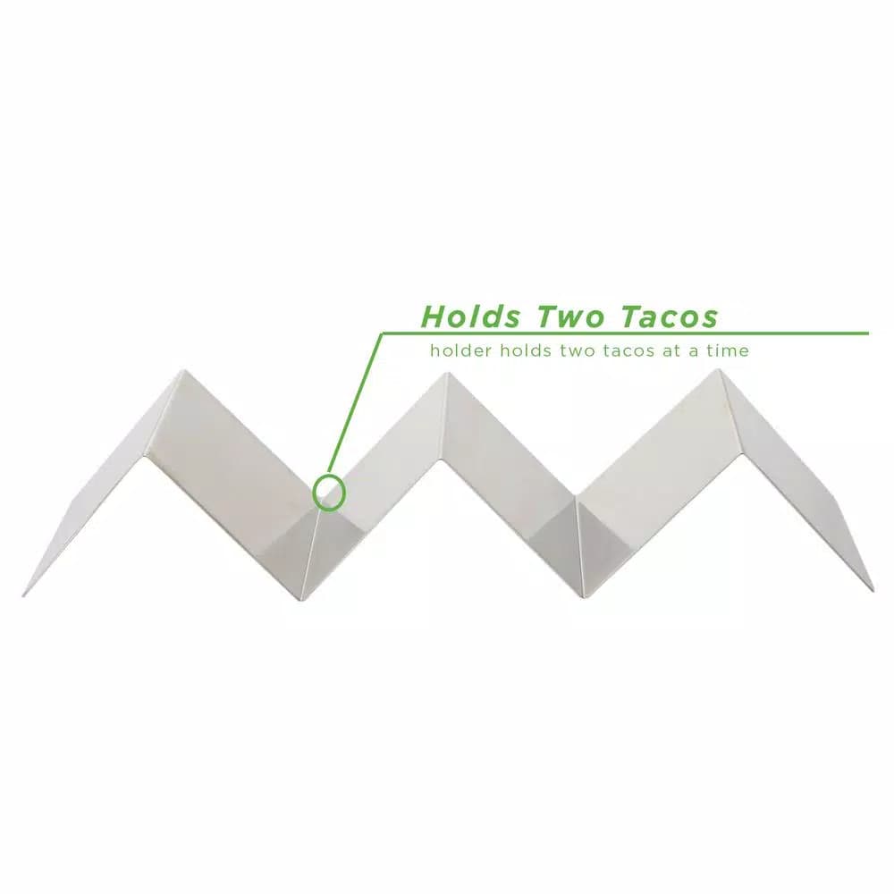 Unbranded Silver Stainless Steel Taco Holder Set, 4-Pack Serving Tray for Hard and Soft Shells, Grill Safe
