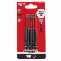 Milwaukee SHOCKWAVE Square #1 3.5 in. Impact Duty Steel Screwdriver Bits (5-Pack) thumbnail 2