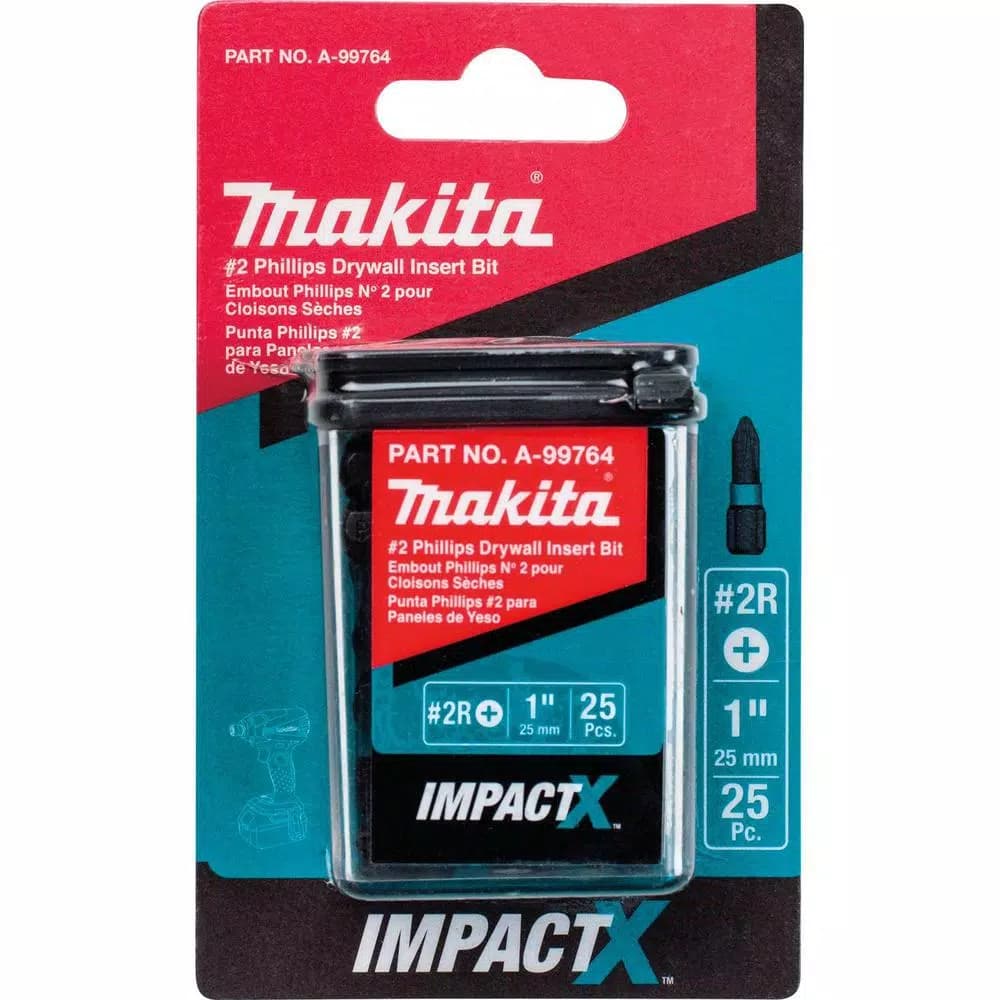 Makita ImpactX #2 Phillips 1 in. S2 Steel Impact Rated Drywall Insert Bits (25-Pack)