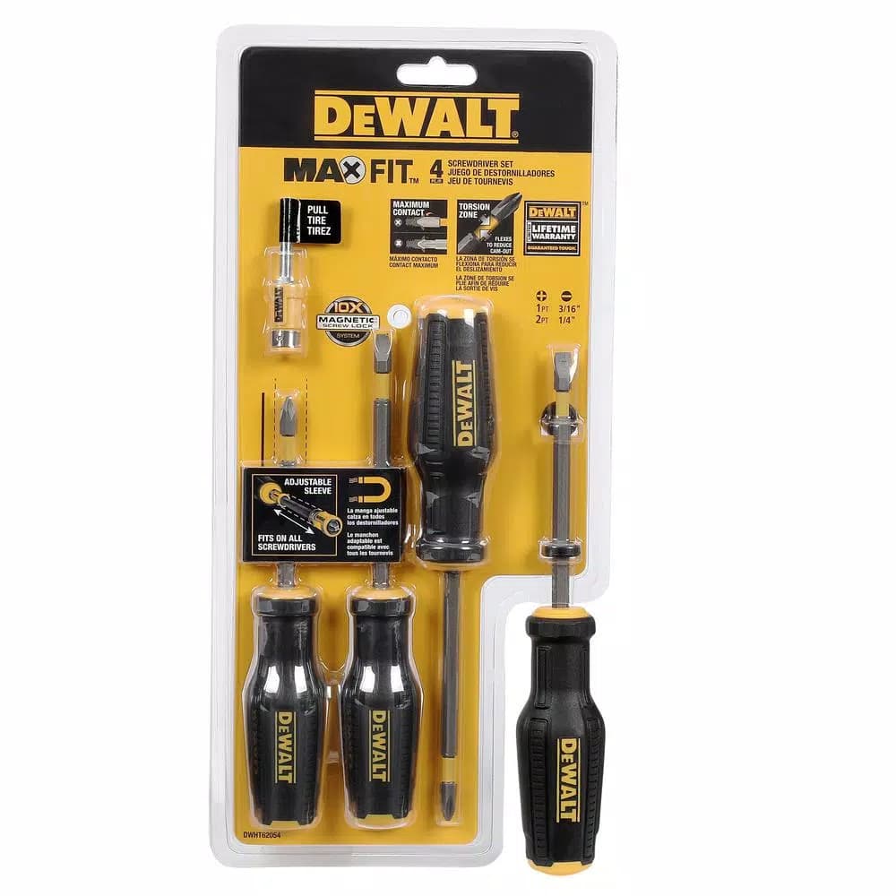 DEWALT MAXFIT 4-Piece Screwdriver Set with 25 ft. Tape Measure Combo Kit