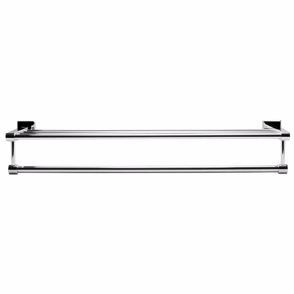 ALFI BRAND 23.63 in. Modern Wall Mount Towel Rack and Shelf, Polished Chrome