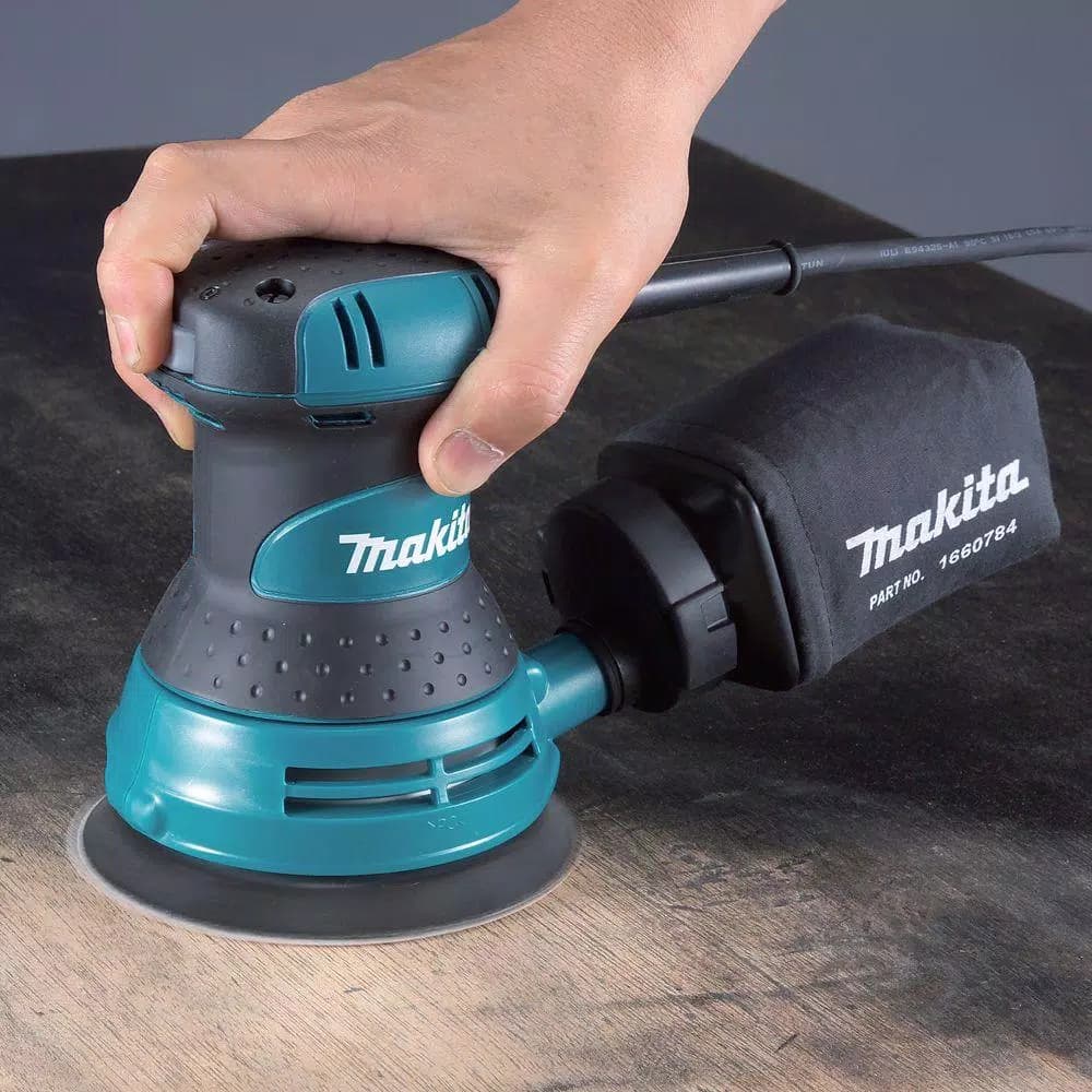 Makita 5 in. Corded Random Orbital Sander with Dust Bag and Hard Case, 3 Amp