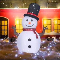 JOYDECOR 8 ft. Pre-Lit Rotating LED Snowman Christmas Inflatable with Branch Hands thumbnail 8