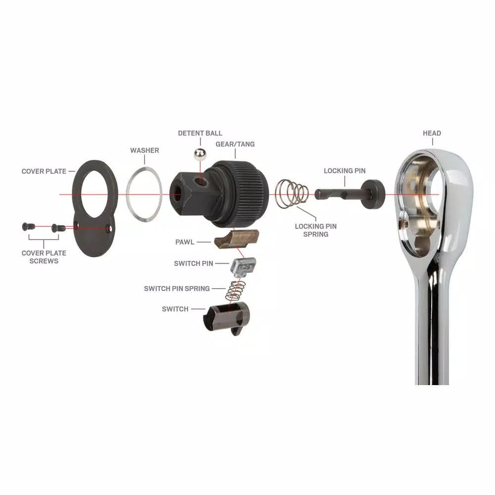 Tekton 3/4 Inch Drive x 22 Inch Quick-Release Ratchet, 72-Tooth, Chrome-Plated