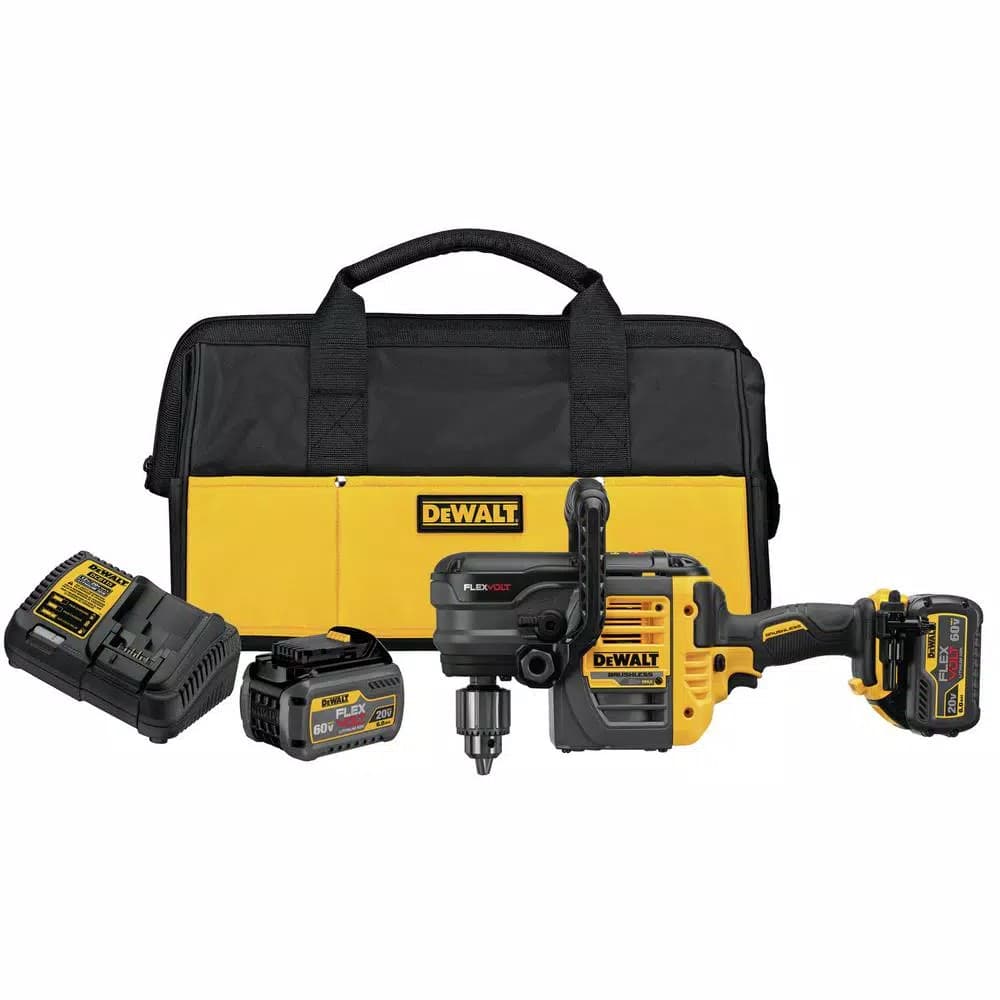 DEWALT 60V MAX FLEXVOLT Brushless 1/2 in. Stud & Joist Drill with E-Clutch & (2) 6.0Ah Batteries