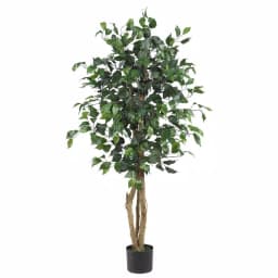 Nearly Natural 4 ft. Ficus Silk Tree with 504 Leaves and Black Pot thumbnail 1