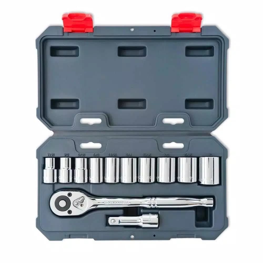 Crescent 12-Piece 1/2 in. Drive 12-Point SAE Ratchet and Socket Set