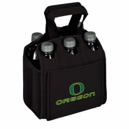 Picnic Time University of Oregon Ducks 6-Bottle Insulated Neoprene Beverage Carrier, Black thumbnail 1