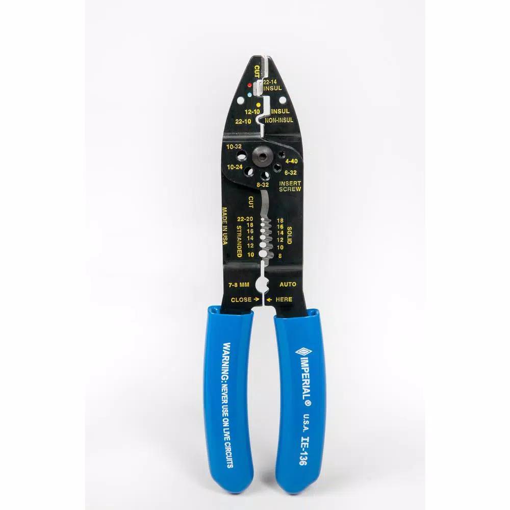 Imperial 10 in. 5-in-1 Wire Stripper, Cutter, and Crimper Heavy-Duty Hand Tool
