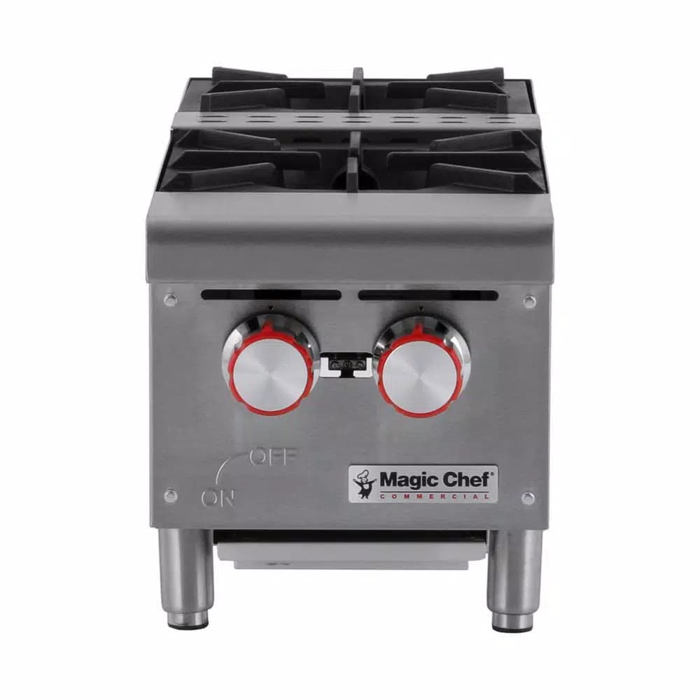 Unbranded Magic Chef Commercial 12 in. 2-Burner Gas Countertop Hot Plate Range, 50,000 BTUs