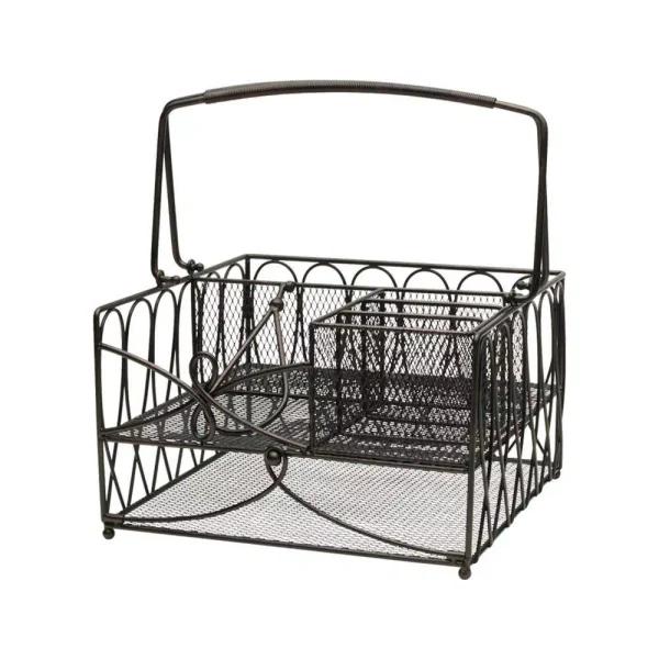 Gourmet Basics by Mikasa Mikasa Gourmet Basics Antique Black Wrought Iron Loop Picnic Caddy