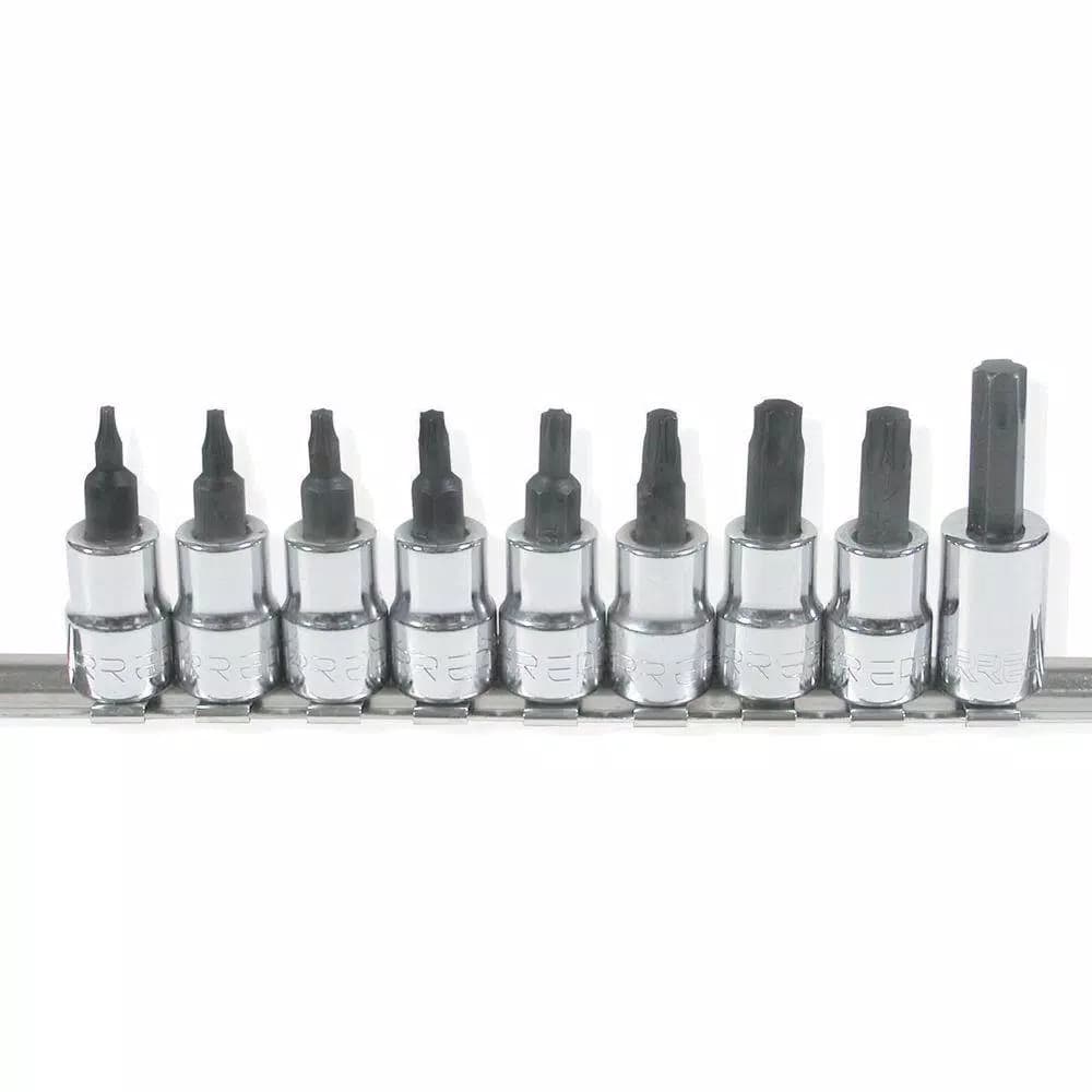 URREA 3/8 in. Drive Torx Tip Socket Set, T10-T50, 9-Piece