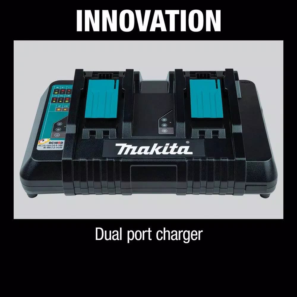 Makita 18V LXT Lithium-Ion 5.0Ah Battery and Dual Port Rapid Optimum Charger Starter Pack