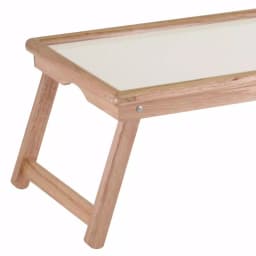 Winsome Stockton Breakfast Bed Tray, Natural Wood & Melamine Serving Tray with Foldable Legs thumbnail 3