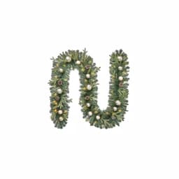 Home Accents Holiday St. Germain 9 ft. Pre-Lit LED Artificial Christmas Garland with Champagne & Gold Ornaments thumbnail 1