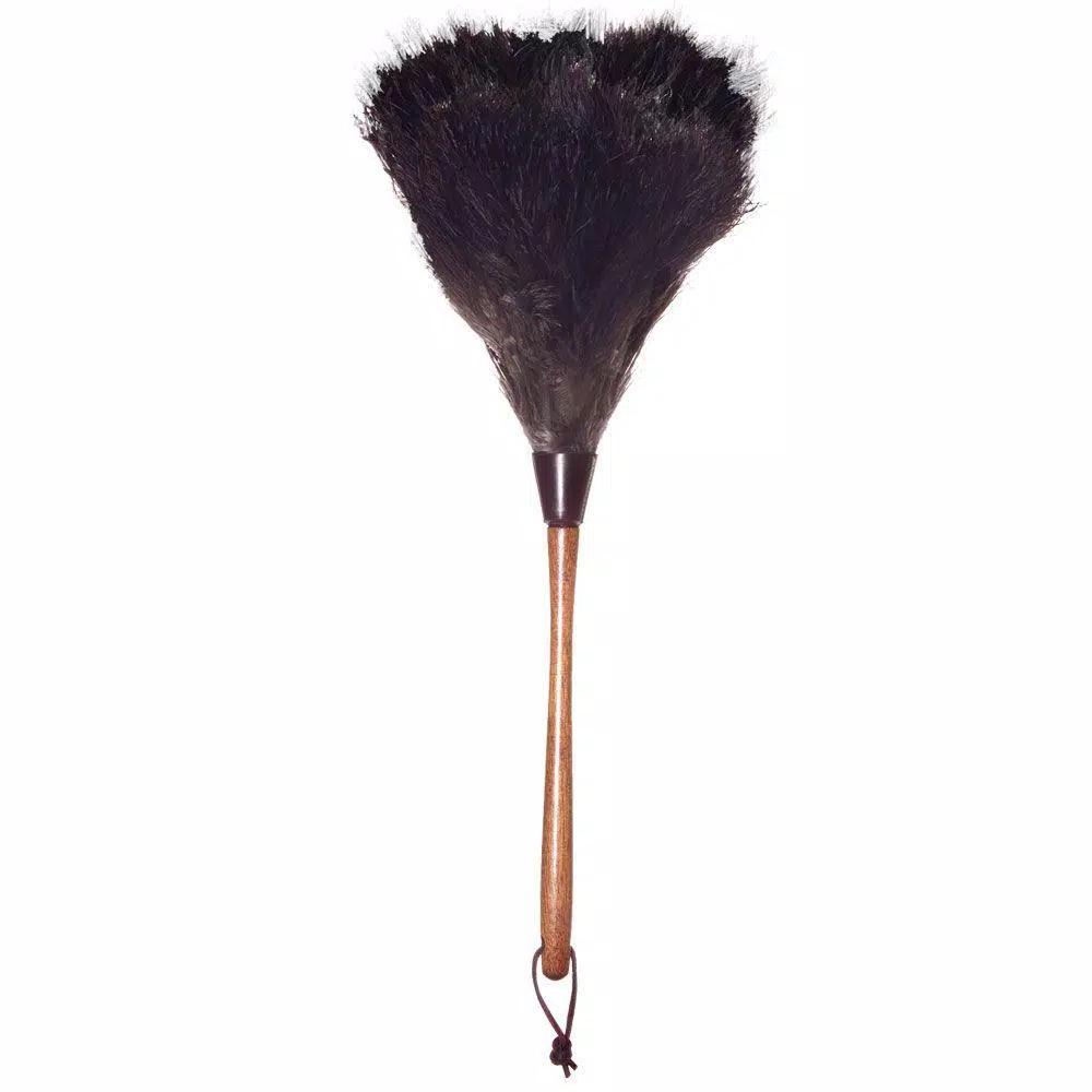 Wool Shop 20 in. Natural Ostrich Feather Duster with Contoured Wooden Handle