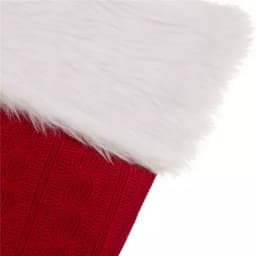 Glitzhome 20 in. Red Polyester Knitted Dog Stocking with Faux Fur Cuff (2-Pack) thumbnail 4