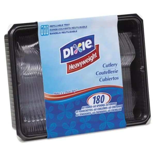 DIXIE Heavyweight Clear Plastic Cutlery Combo Set, 1800 Piece Bulk Pack