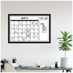 Amanti Art 38 in. W x 26 in. H Framed Glass Dry Erase Calendar Board, Mezzanotte Satin Black Wood thumbnail 9