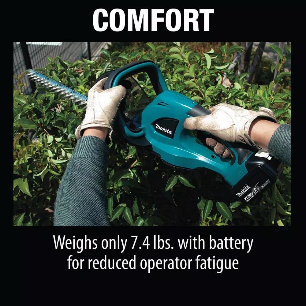 Makita 18V LXT Cordless Hedge Trimmer Kit with 4.0Ah Battery and Charger, 22 in. Blade