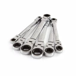 TEKTON 6-Piece Metric Flex-Head Ratcheting Box End Wrench Set, 8-19 mm thumbnail 2