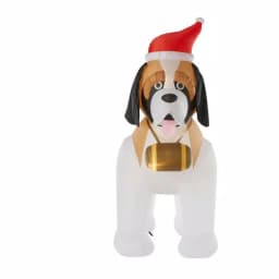 Gemmy 9 ft. Inflatable St. Bernard Christmas Yard Decoration with White Lights thumbnail 8