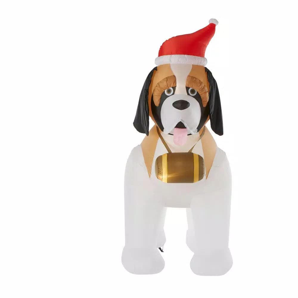 Gemmy 9 ft. Inflatable St. Bernard Christmas Yard Decoration with White Lights