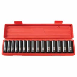 TEKTON 15-Piece 1/2 in. Drive Metric Deep Impact Socket Set, 10-24 mm thumbnail 1