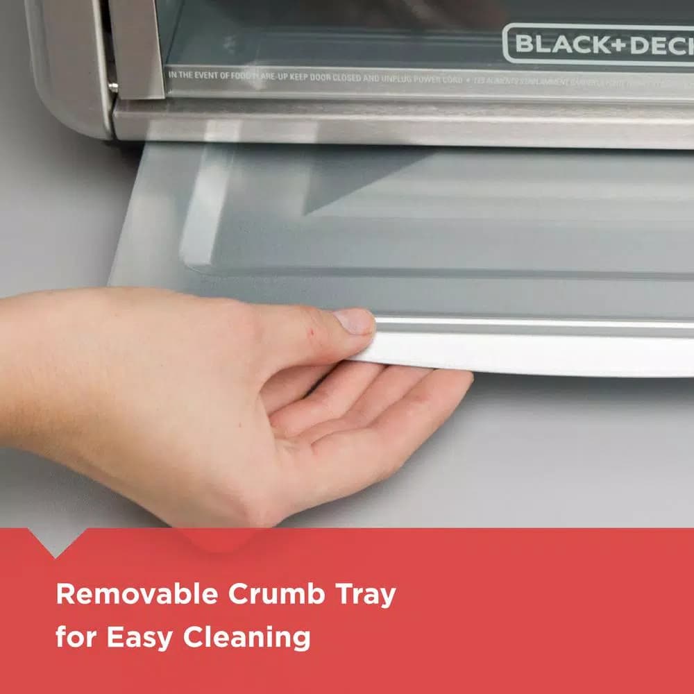 BLACK+DECKER 1500W 6-Slice Stainless Steel Toaster Oven with Convection and Broiler